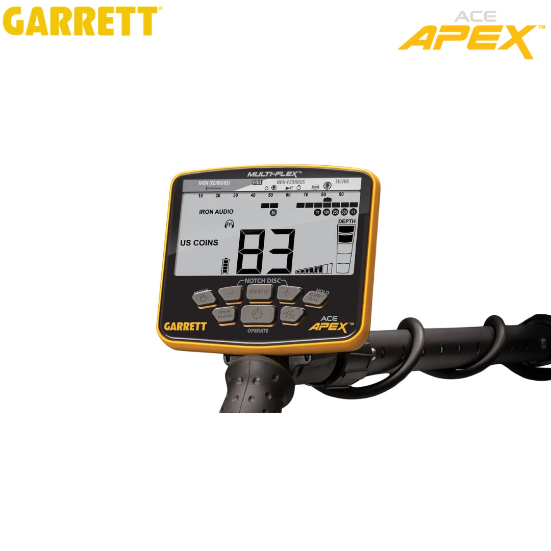DETECTOR DE METALES GARRETT APEX (3) pantalla garrett ace apex detector de metales detectores de metal impermeable búsqueda de tesoros tesoros enterrados tesoros y reliquias búsqueda de tesoros tesoros enterrados
