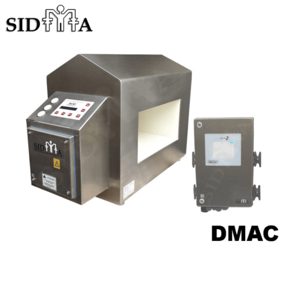 Arco detector de metales industrial Sidma DMAC alimentación farmacéutica química vidrio plásticos